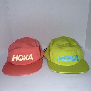 HOKA One One Running Trail Lightweight Hats In Citrus/Cantaloupe  Lot Of 2